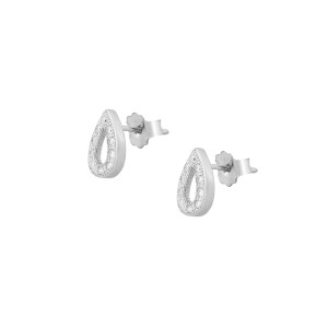 Sterling silver 925° rhodium cz tear drop earring