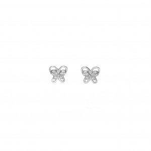 Sterling silver 925° rhodium cz butterfly earring