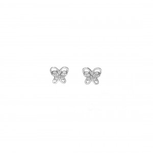 Sterling silver 925° rhodium cz butterfly earring