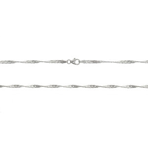 Sterling Silver 925°.Singapore chain 45cm, 030 gauge.