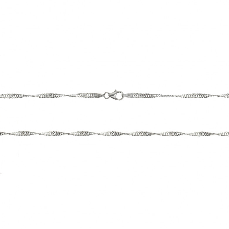 Sterling Silver 925°.Singapore chain 45cm, 030 gauge.