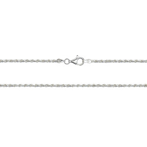 Sterling Silver 925°.Rope chain 50cm, 050 gauge.