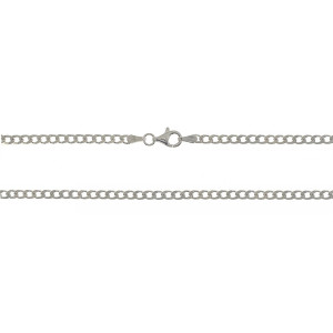 Sterling Silver 925°.Curb chain 65cm, 080 gauge.