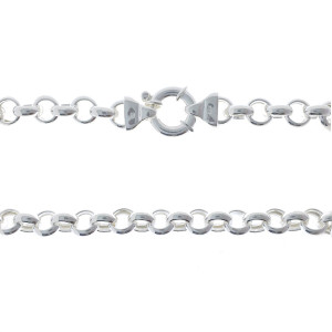 Sterling Silver 925°. Belcher hollow necklace 120 guage 50cm signoretti clasp.
