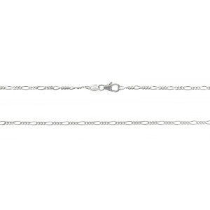 Sterling Silver 925°.Figaro chain 50cm, 050 gauge.