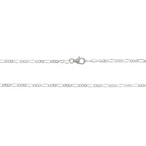 Sterling Silver 925°.Figaro chain 60cm, 060 gauge.