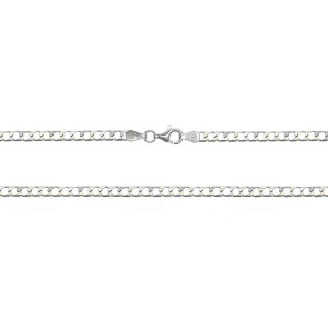 Sterling Silver 925°.Square curb chain 55cm, 110 gauge.