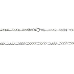 Sterling Silver 925°. Figaro chain 60cm, 080 guage.