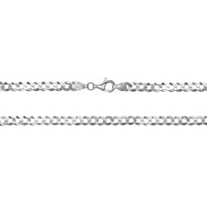 Sterling Silver 925°. Fat round curb chain 55cm, 100 guage.