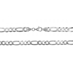 Sterling Silver 925°.Figaro neck chain 55cm, 150 gauge.