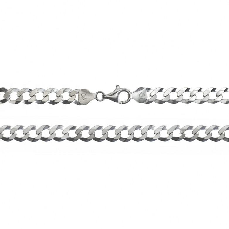 Sterling Silver 925°. Fat round curb chain 55cm, 160 guage.