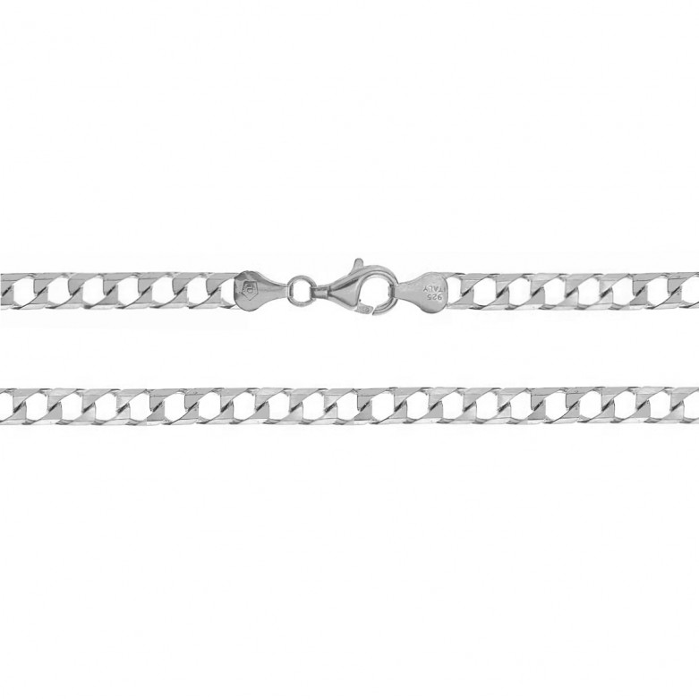 Sterling Silver 925°.Square curb chain 60cm, 180 gauge.