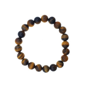 Semi precious 8mm tiger eye round bead bracelet.