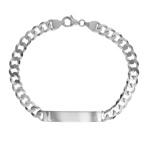 Sterling silver 925°  round curb id bracelet