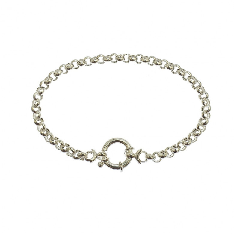 Sterling Silver 925°.Belcher bracelet, 060 gauge. 19cm.