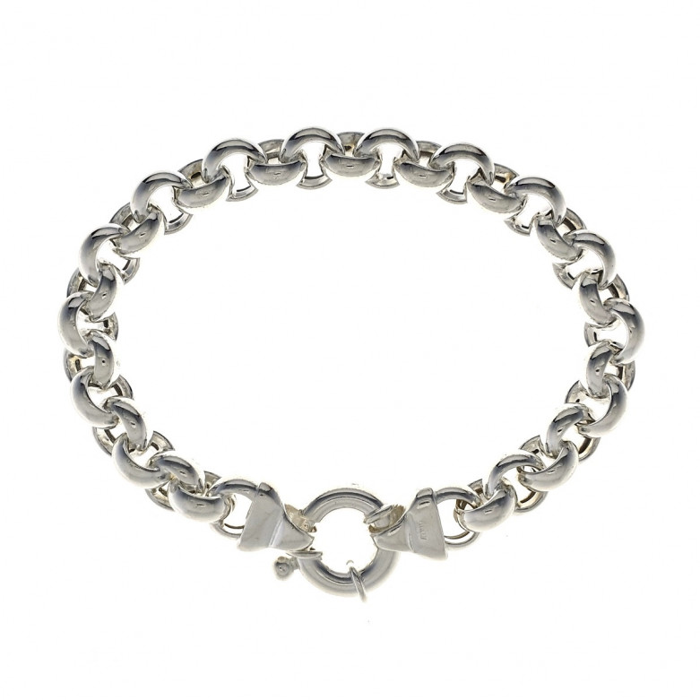 Sterling silver 925°  belcher bracelet with a signoretti. 20cm