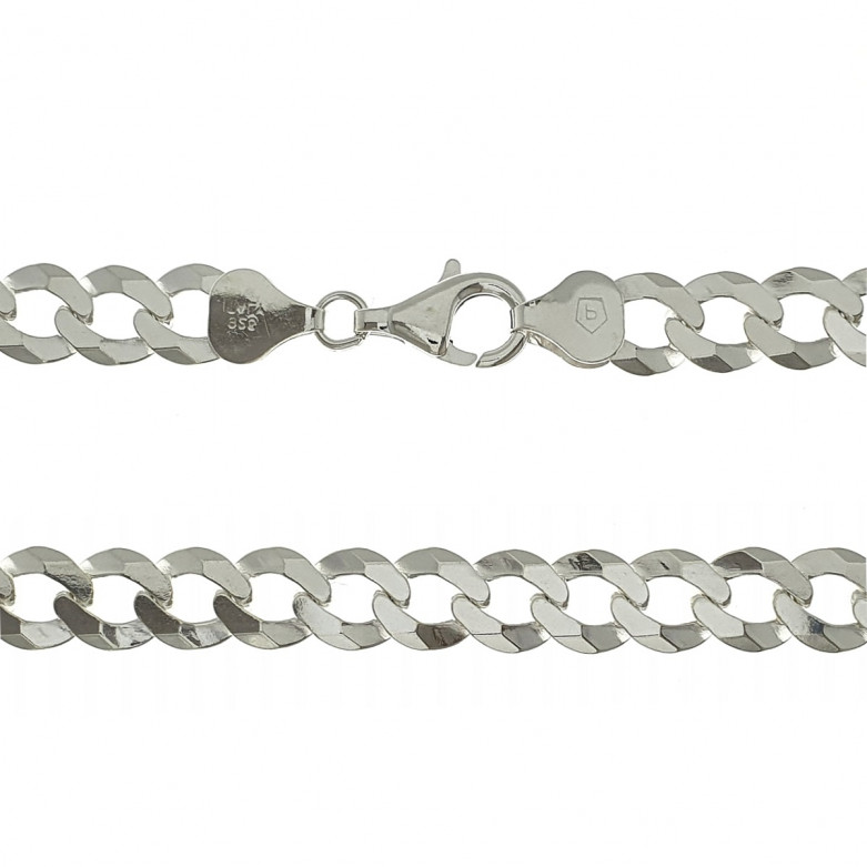 Sterling Silver 925°.Flat round curb bracelet 22cm, 160 gauge