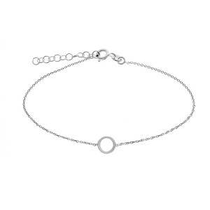 Silver rhodium circle bracelet