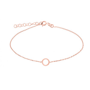 Silver rose circle bracelet