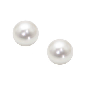 Sterling silver 925° rhodium plated 7mm shell pearl stud.