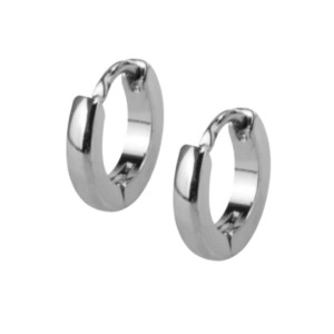 J4 Stainless Steel round huggie earrings.