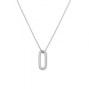 Sterling silver 925° c.z. loop pendant on a chain