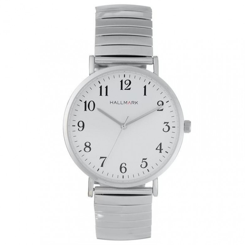 Hallmark gents silver flexi band full figure dial