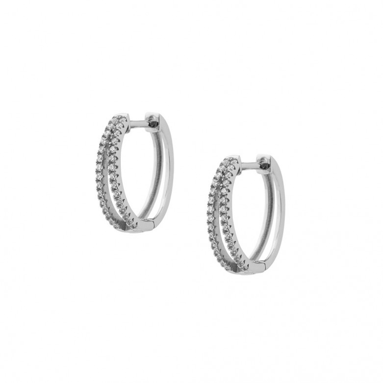 Sterling silver 925 c.z. huggie earrings.