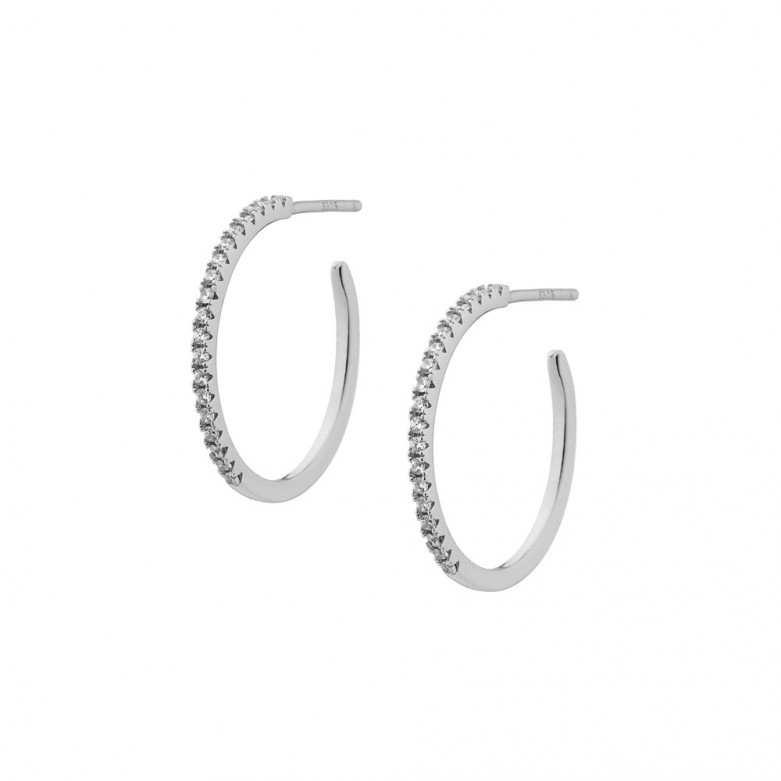 Sterling silver 925 c.z. hoop earrings