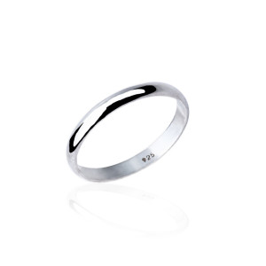 Sterling silver 925° 4mm hand made solid D-shaped band
