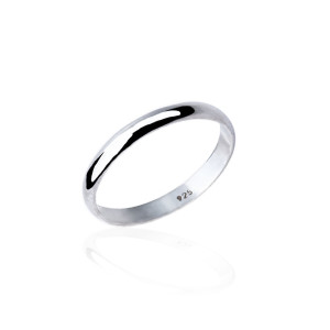 Sterling silver 925° 4mm hand made solid D-shaped band