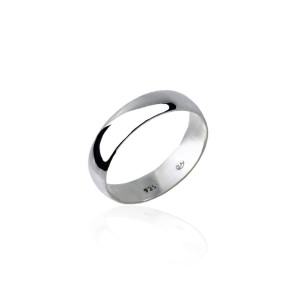 Sterling silver 925° 5mm hand made solid D-shaped band