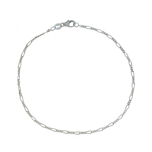 Sterling Silver 925°. FIgaro anklet 26cm.