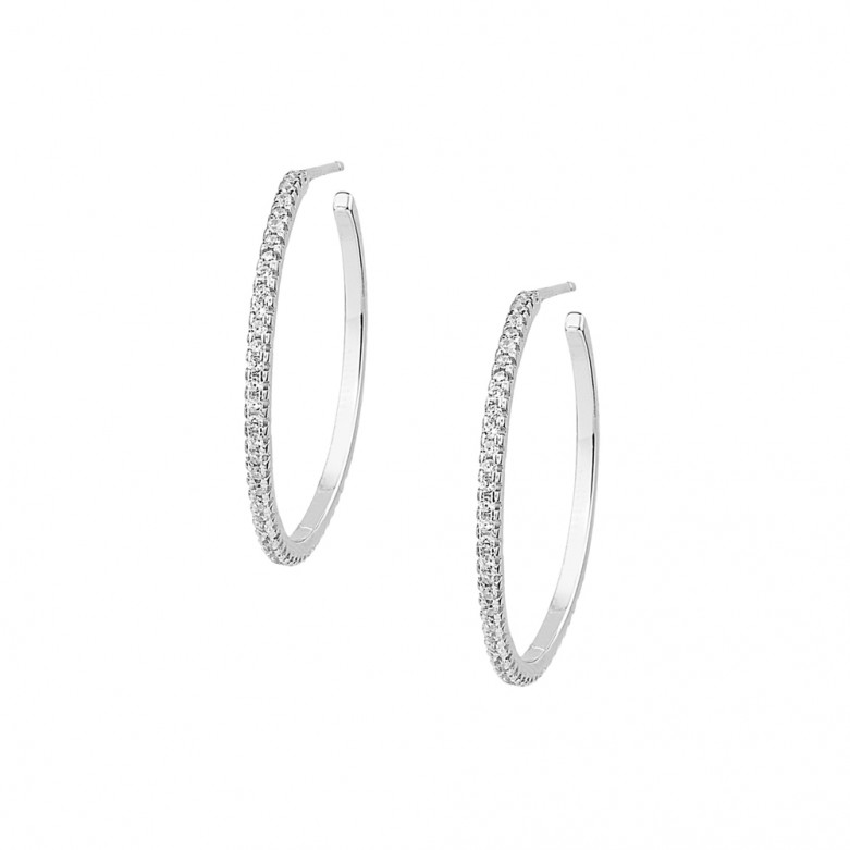 Sterling silver 925 hoop earring with c.z. stones.