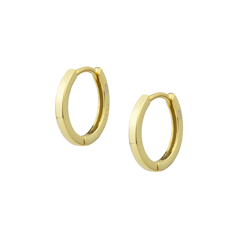 Sterling silver 925°. Small gold plated huggie earrngs