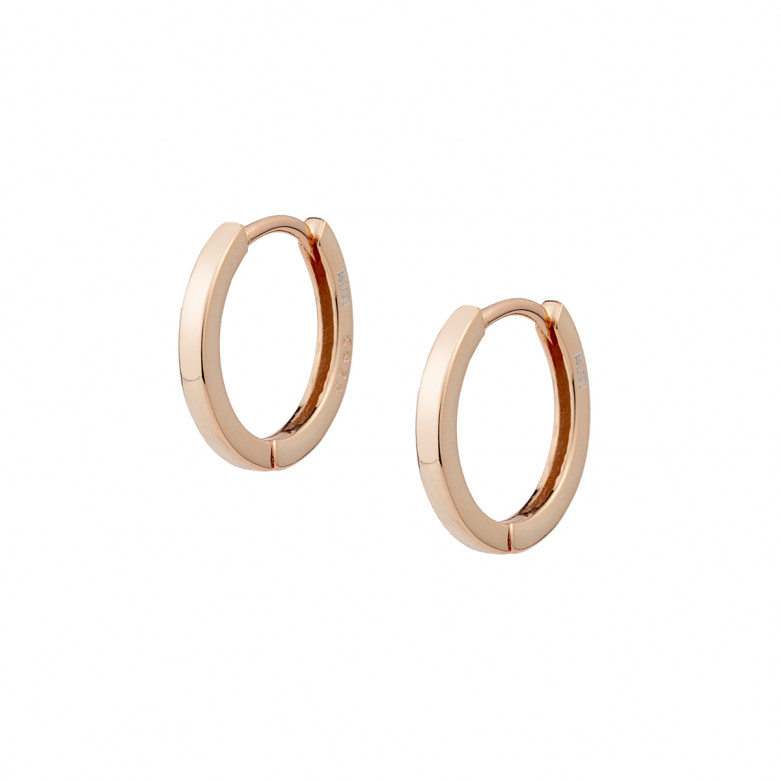 Sterling silver 925°. Small rose gold plated huggie earrngs