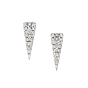 Sterling silver 925° inverted triangle studs with cz