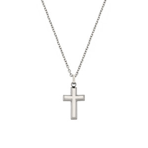 Stainless steel Round Cross 2,5 x 1,6cm J4. Chain not included.