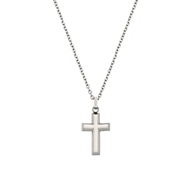 Stainless steel Round Cross 2,5 x 1,6cm J4. Chain not included.