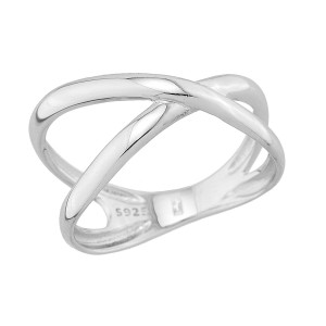 Sterling silver 925° ring x design rhodium plated