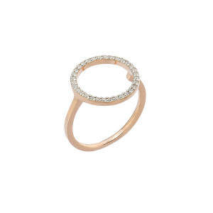 Sterling silver 925° 15mm circle design with c.z. Rose gold plated.