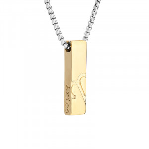 J4 Zodiac pendant ,solid stainless steel in IP gold.