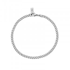 Stainless Steel bevelled curb chain bracelet. 23cm  ,3.5mm wide. J4