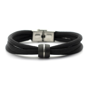J4 carbon fiber and stainless Steel bead bracelet.