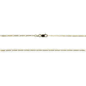 9ct yellow gold 40 guage 3+1 figaro chain 45cm