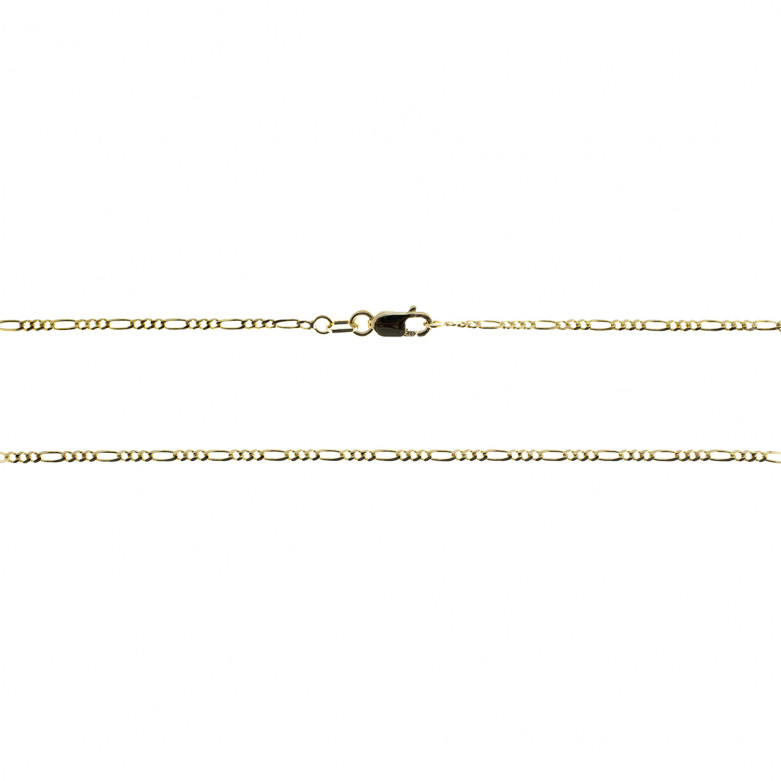 9ct yellow gold 40 guage 3+1 figaro chain 45cm