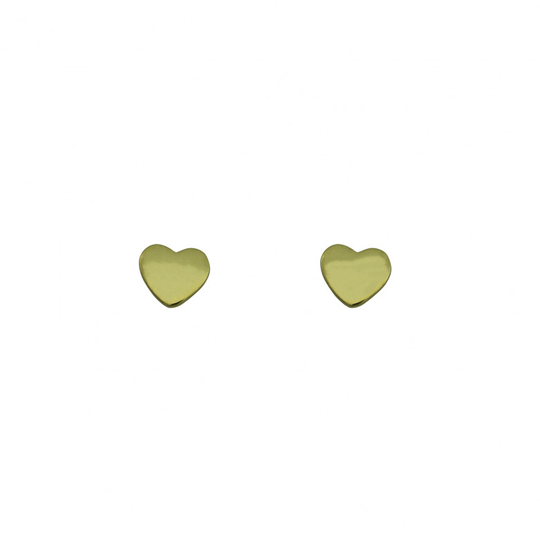 9ct yellow gold heart stud earring