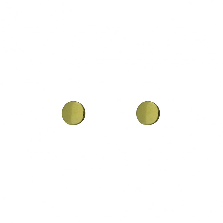 9ct yellow gold round disc stud earrings