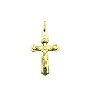 9ct Yellow gold crucifix . Cross pendant. 29mm