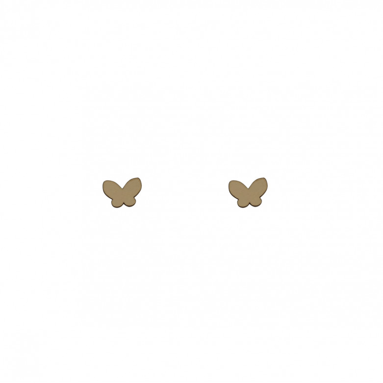 9ct rose gold small butterfly stud earrings.